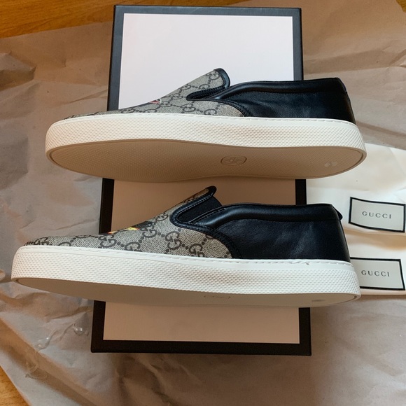 Gucci Men Wolf GG Supreme Dublin SlipOn Sneaker 8G - Picture 4 of 8